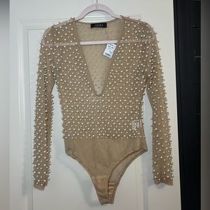 BNWT Beaded pearl bodysuit
